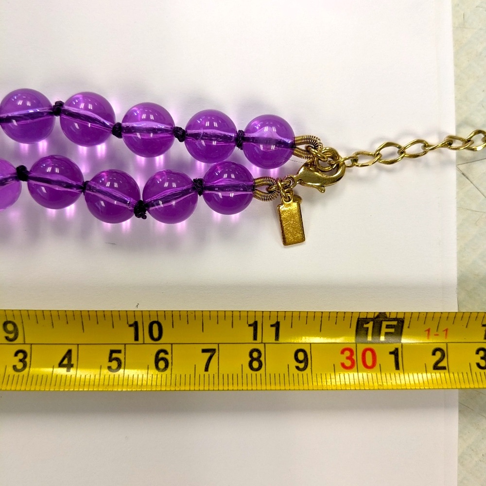 Kate Spade Chunky Purple LUCITE & Crystal Necklace Like New - Picture 11 of 12